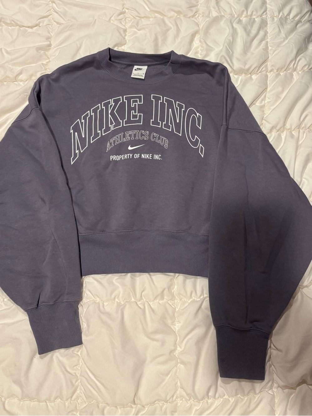 Nike Purple Crewneck Sweatshirt with White Arch Logo
